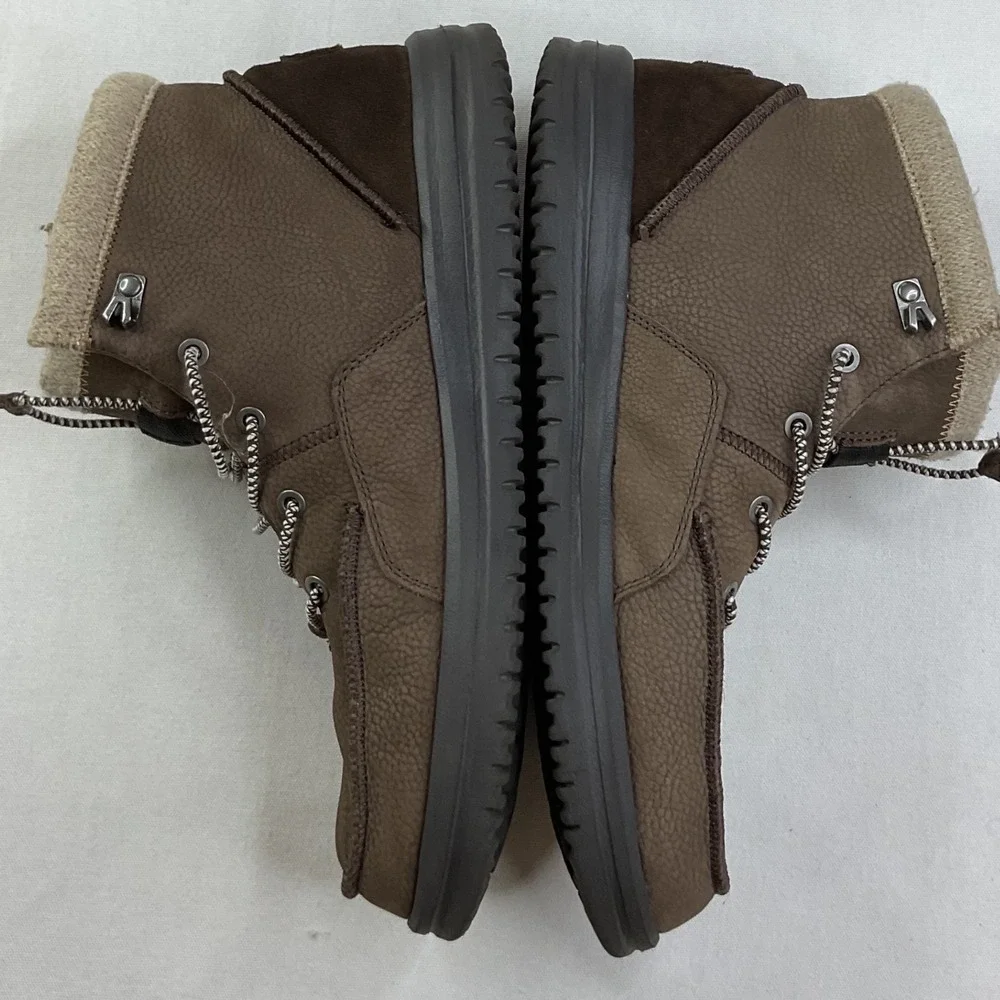Hey Dude Bradley Boots Leather Brown Mens 13 Ankle Chukka Moc Toe 40189-255